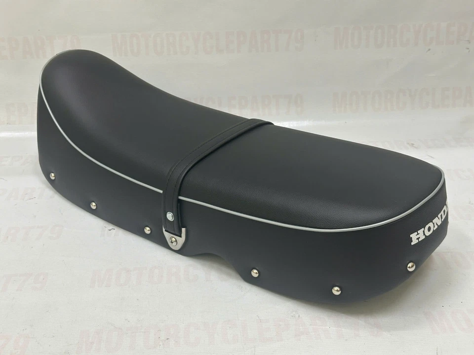 Honda CB450 1965-1968 negro bombardero regular estilo clásico asiento de sillín de motocicleta. Foto 4 de 4