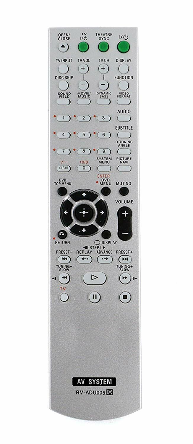 Remote RM-ADU005 for Sony DVD Home Theater System DAV-DZ630 HCD-DZ630 DAV-HDX265