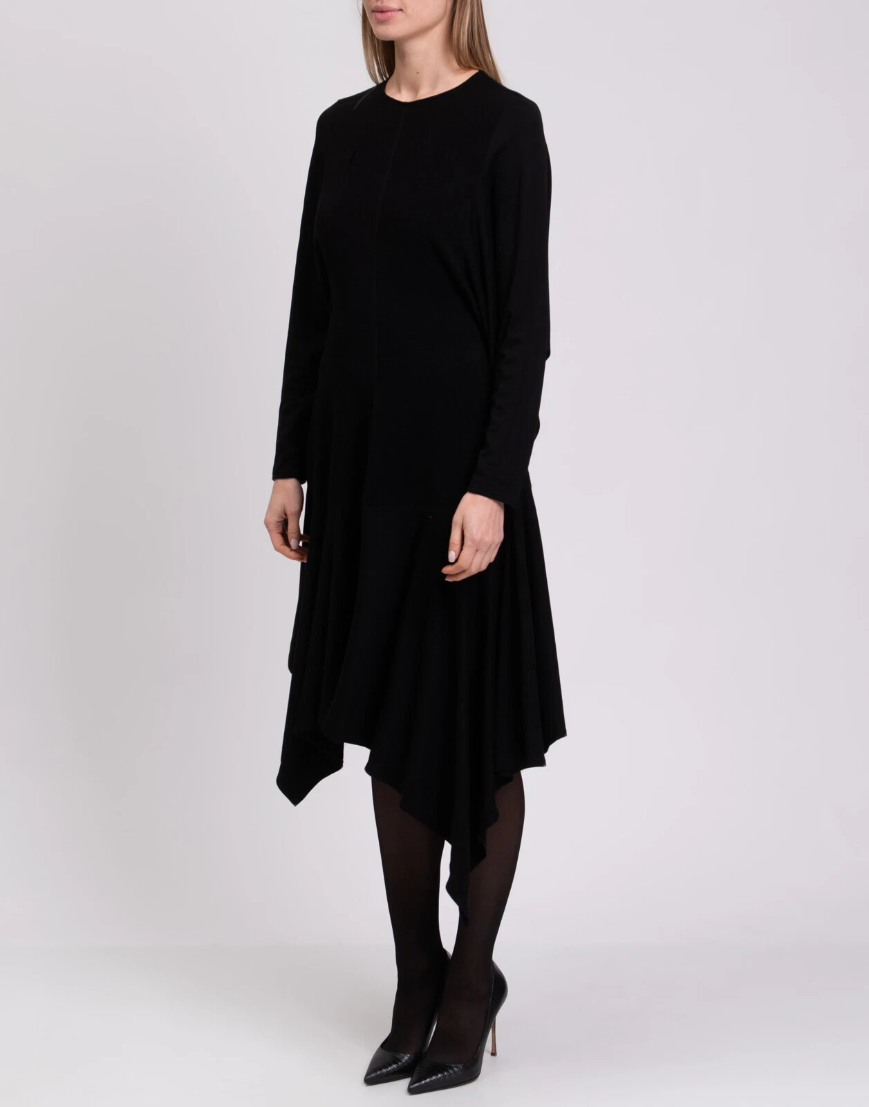 Abito con orlo asimmetrico Loewe RRP€1300 FR38 US6 UK10 M manica drappeggiata Made in France