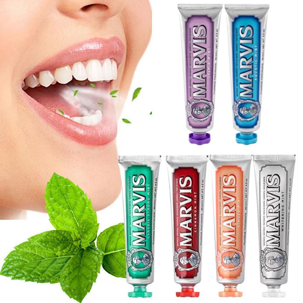 MARVIS Whitening Toothpaste in Mint Cinnamon Licorice Lily Sensitive Limited Edition