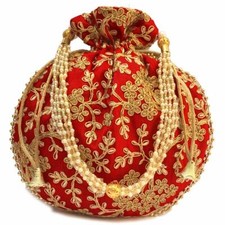 Handmade Rare Women's Potli Handbag For Party Wedding Traditional Style