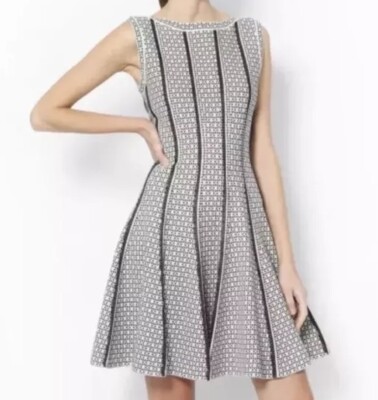 ALAIA Jacquard Lace Trim Skater Dress BLACK white Sz S 4 40 | eBay ALAIA Jacquard Lace Trim Skater Dress BLACK white Sz S 4 40 | eBay