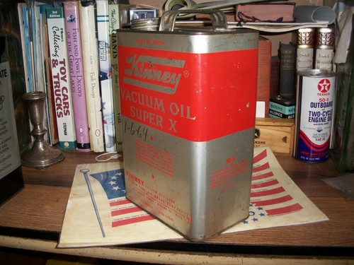 KINNEY VACUUM OIL NEW YORK AIR BRAKE CO TRUCKING 1 GALLON CAN ORIGINAL EMPTY OIL - Picture 2 of 6