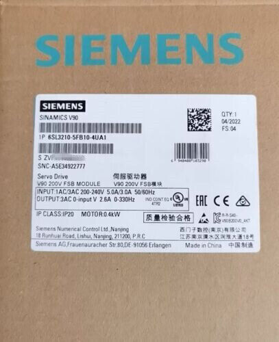 6SL3210-5FB10-4UA1 NEW SIEMENS SINAMICS V90 Servo Driver 6SL3 210-5FB10-4UA1 - Picture 1 of 5