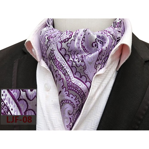 Men’s Paisley Floral Cravat Ascot Necktie Gentlemen Ties Wedding Party - Picture 18 of 32