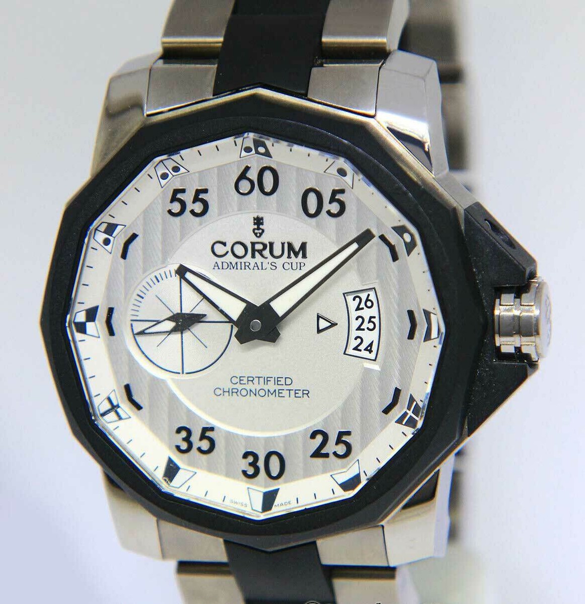 Corum Admiral's Cup Competition Titianium/Steel Silver Dial 48mm