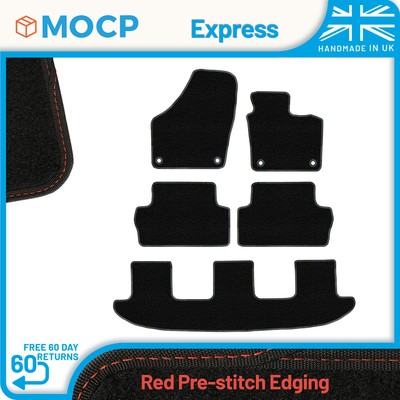 Express with Red Pre-Stitch Trim Car Mats to fit Seat Alhambra 7 Seater 2010-...