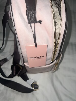 Juicy Couture Powder Blush Heritage Backpack Velour Bag  display picture 1