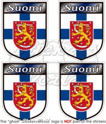 FINNLAND Finnish SUOMI Schild 50mm Vinyl Aufkleber x4
