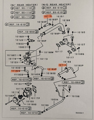 Montero & Montero Sport 3.0L Coolant Hose Package NEW Genuine OEM