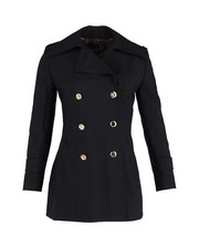 Louis Vuitton Double-breasted Toile Coat In Black Mohair Fr38