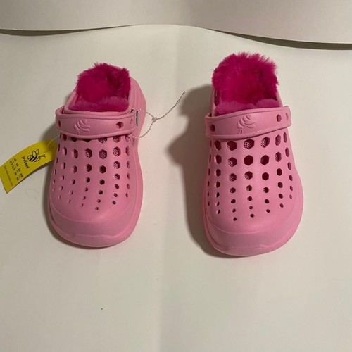 Slip On Sanfals per Ragazze Fax Pelliccia Interni Borse Ecopelliccia Interno Gioia Api 10 - Foto 5 di 8
