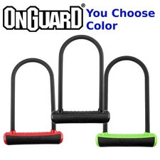 OnGuard NEON 8153BL 9x4.5" Bike U-Lock with Bracket Steel Black or Red or Green