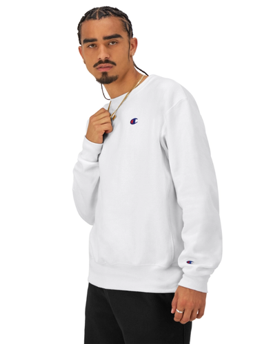 Champion Reverse Weave C Logo White Crewneck Sweatshirt GF70 Small MSRP $55 NWT - Picture 6 of 6