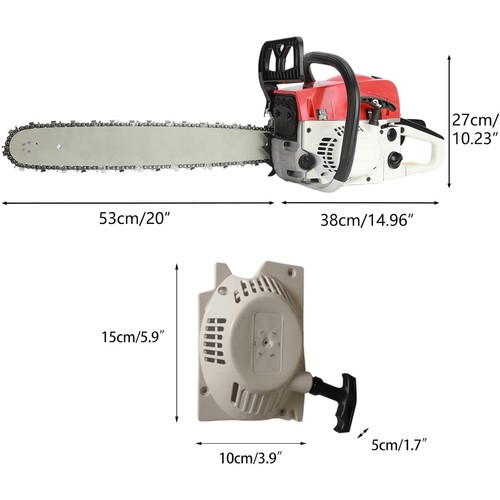 52CC 20" Upgarded Chainsaw Gasoline Powered Wood Cutting Engine Chain Saw 2.0kw - Picture 8 of 15