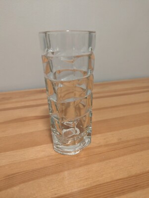 Vintage J. G. Durand Heavy Clear Glass Geometric 3 Sided Vase MCM from France