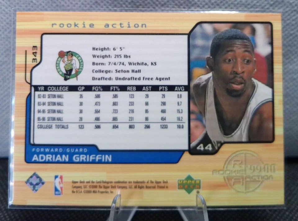 1999-00 Upper Deck - Adrian Griffin #343 (RC) - Image 2 of 2