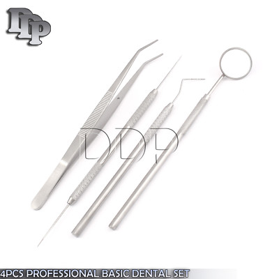 4pc Professional Basic Dental Instrument Set – Stainless Steel – ODM (New-pr-002)