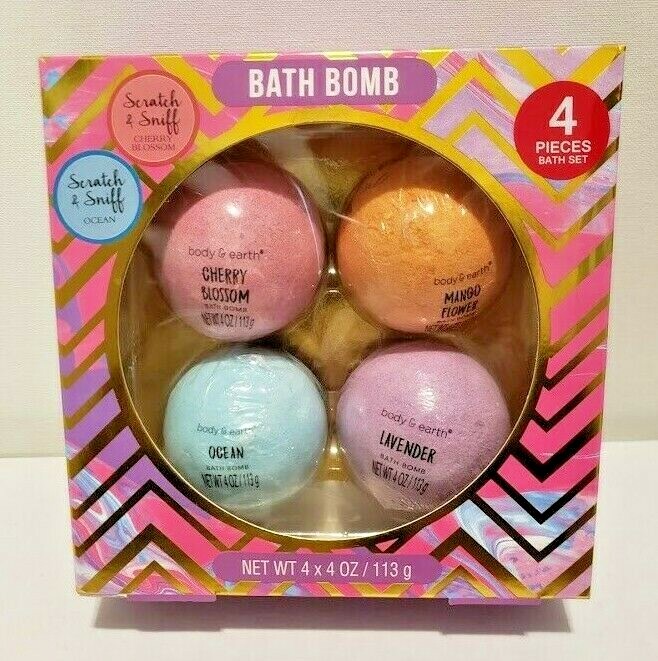 Body & Earth Assorted Fragrances 4 Piece 4 x 4oz. Bath Bomb Bath Set eBay