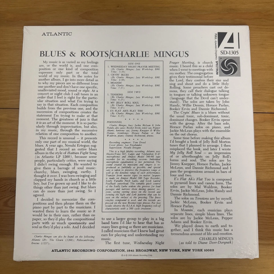 Charlie Mingus - Blues & Roots, 2016 Atlantic Vinyl LP Record NEW SEALED! - Image 3 of 3