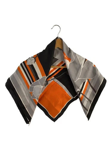 Foulard Christian Dior en soie gris femme, légèrement rayé et souillé