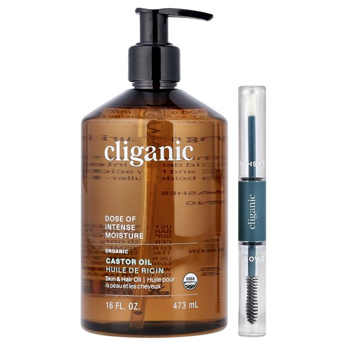 Dose of Intense Moisture™, Organic Castor Oil Lash & Brow Set, 16 fl oz (473 ml)