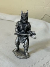Vintage Selandia Borge Pewter Viking Figurine 3.5" 1982