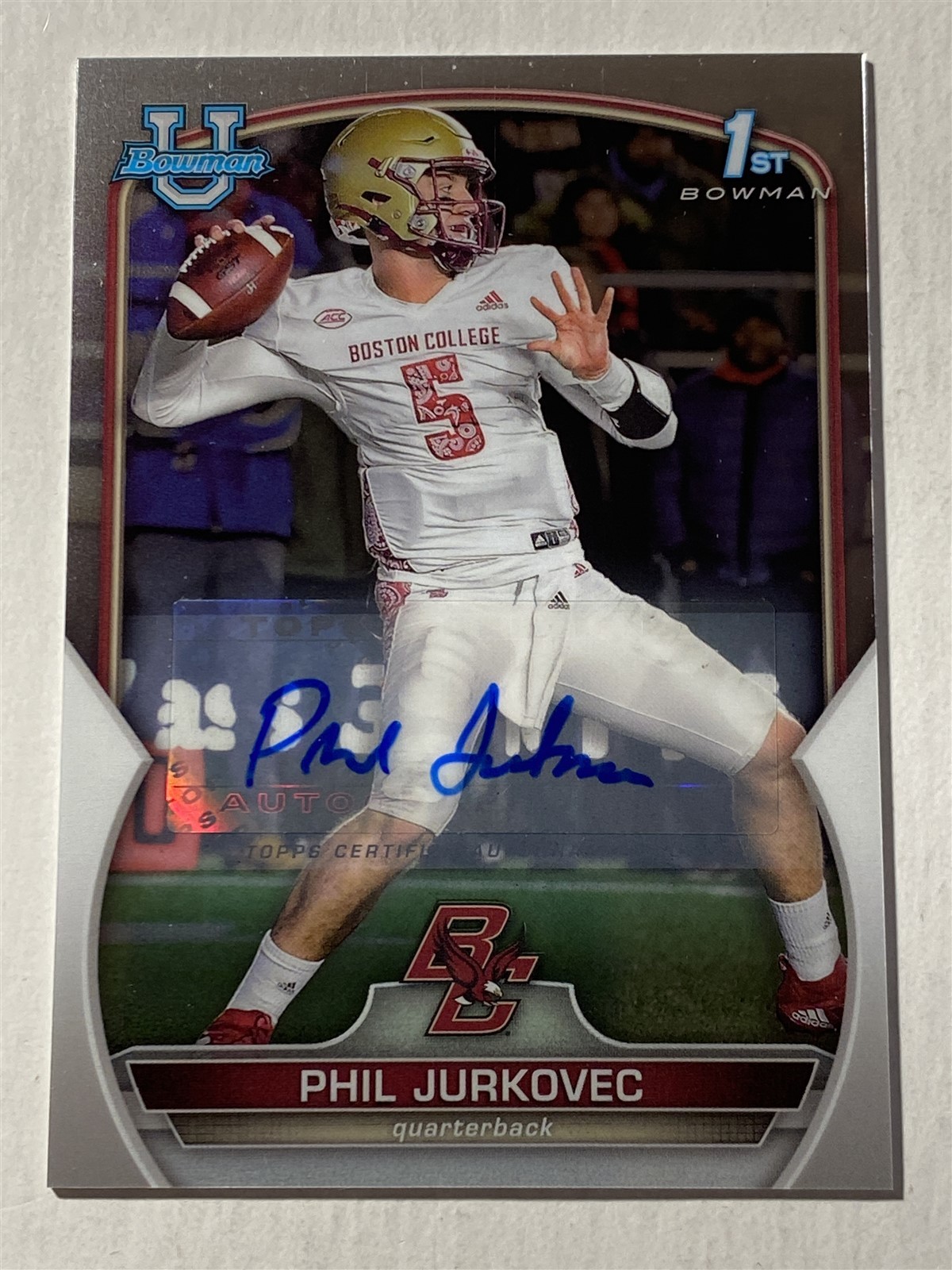 PHIL JURKOVEC 2022 Bowman University Chrome #35 AUTO Autograph (U3)
