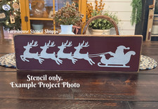 Santa Sleigh and Reindeer Stencil, 18"x5", Reusable 5 Mil Stencil, NOT A SIGN