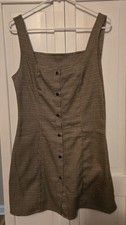 Cider Womens Size M Brown Houndstooth Dress Shift 1L