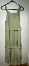Maxi Sundress Small Lined Tiered Green Sweet Wanderer Large