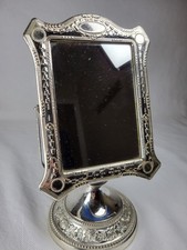 Vanity Mirror Silver Tone Tabletop Dressing Table Pivot Mirror VTG Style Rare