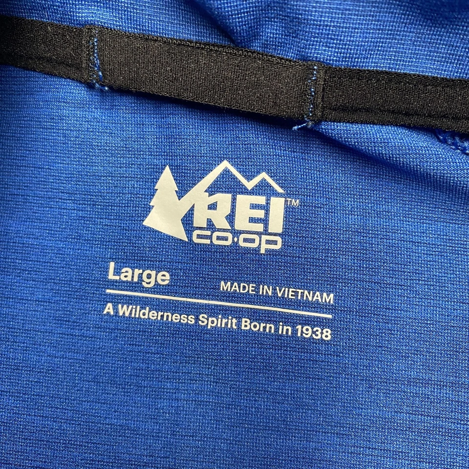 Camisa cooperativa REI para hombre grande azul cuarto cremallera pulóver atlética ligera Foto 3 de 4