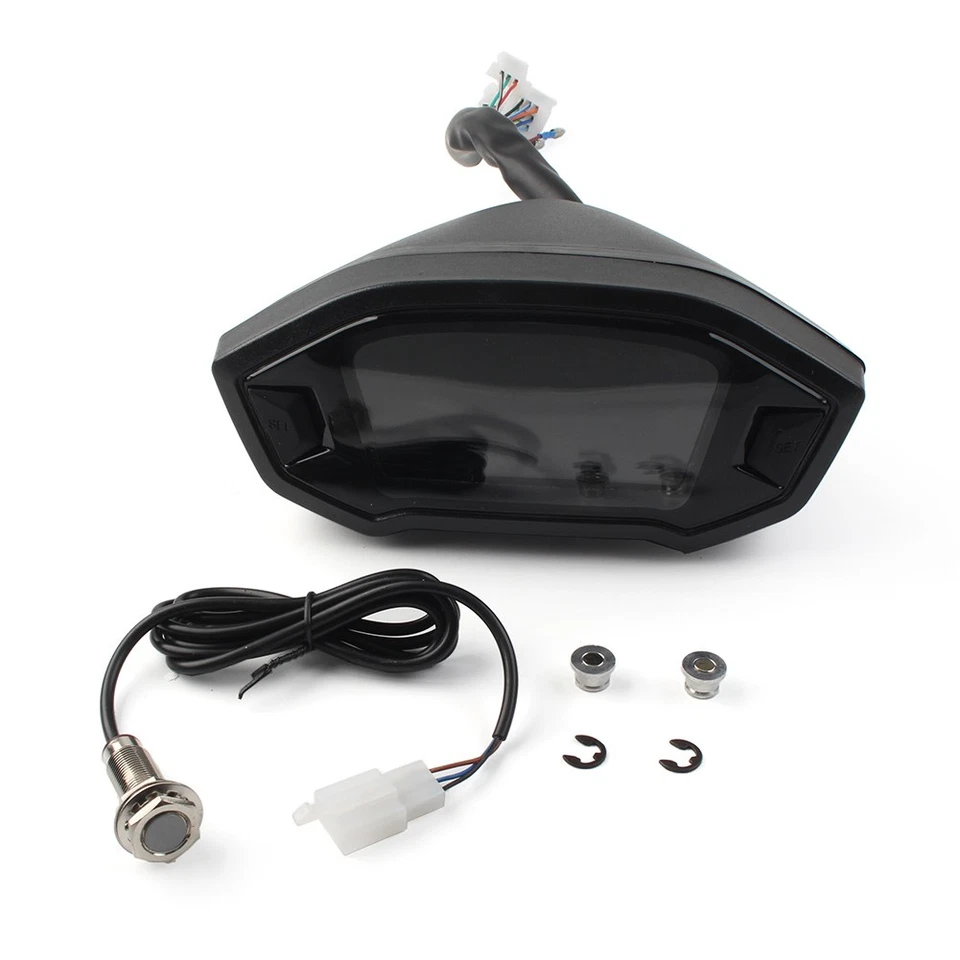 Universal Lcd Led Digital Motorcycle Odometer Speedometer Gauge 14000R/min Foto 2 de 4