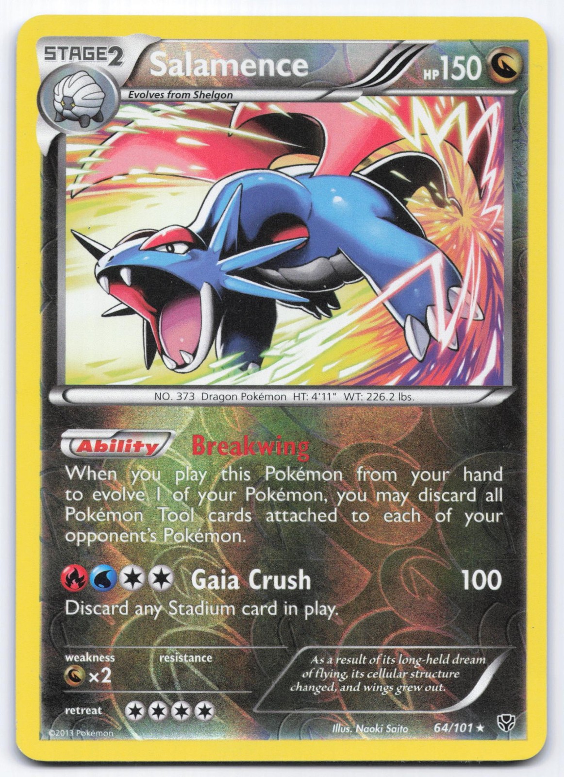 Salamence 64/101 Plasma Blast Reverse Holo Rare Pokemon Card LP