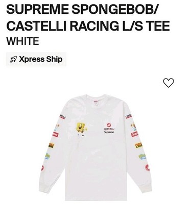 Size L - Supreme x SpongeBob SquarePants Castelli Racing L/S Tee