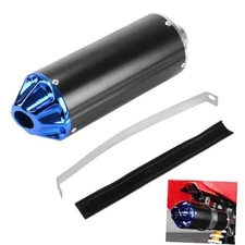 28mm 1.1" Exhaust Muffler Silencer Motorcycle Pipe for 50cc 70cc Black-Blue
