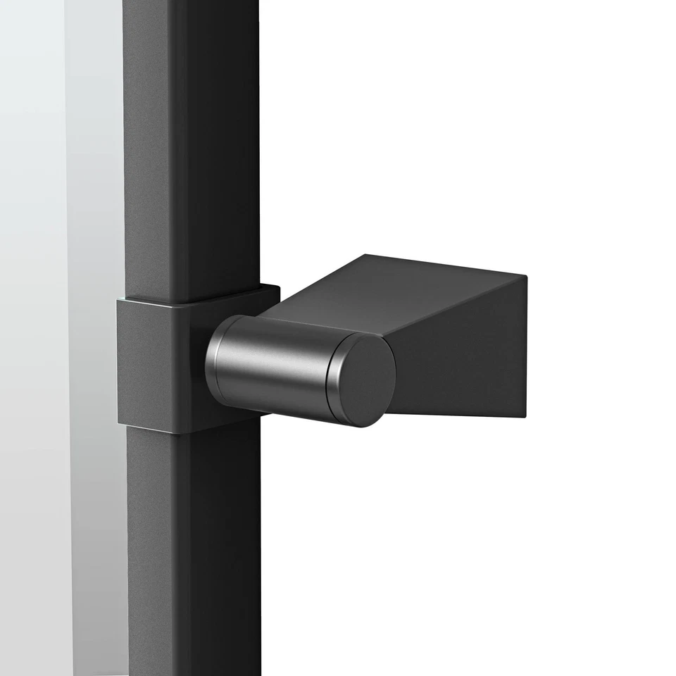 Espejo de pared ovalado con marco negro mate azul 23 1/2" x 27 1/2" Foto 3 de 3