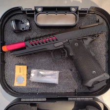 Lancer Tactical Knightshade Hi-Capa Gas Blowback Airsoft Pistol W New Red Dot