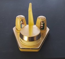 Menage Set, vierteilig, Vintage, Russische Volkskunst