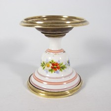 ANTICO CANDELIERE PORTA CANDELA CERO PORTACERO IN PORCELLANA E BRONZO EPOCA 1800