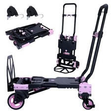 2 in 1 Folding Hand Truck,330LB Folding Dolly Cart with Wheels,Hand Truck
