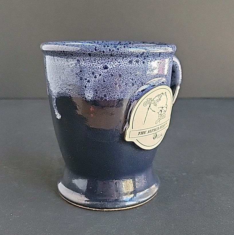 THE ALPACA BEAN "Coffee" Handcrafted USA Sunset Hill Stoneware Rare Handled Mug
