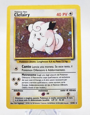 Italian Pokémon TCG Clefairy Base Set 5/102 Holo Pokemon MP *Not