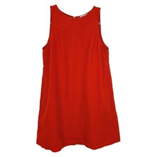 MADEWELL Mini Linen Shift Dress 2XS VIbrant Flame Red Sleeveless Spring NEW B69