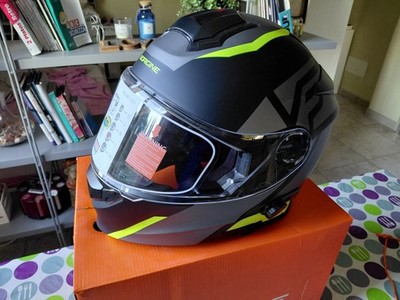 ORIGINAL DELTA MODULARER HELM MIT BLUETOOTH LEVEL FLUO YELLOW-BLACK MOTORRAD GR L 