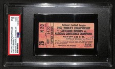 1952 NFL Championship Game Ticket Stub Lions vs. Browns PSA/DNA FR-1.5 205896