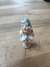 1920's Art Deco Half Doll A Flapper  With Silver Hair/  Pincushion Topper