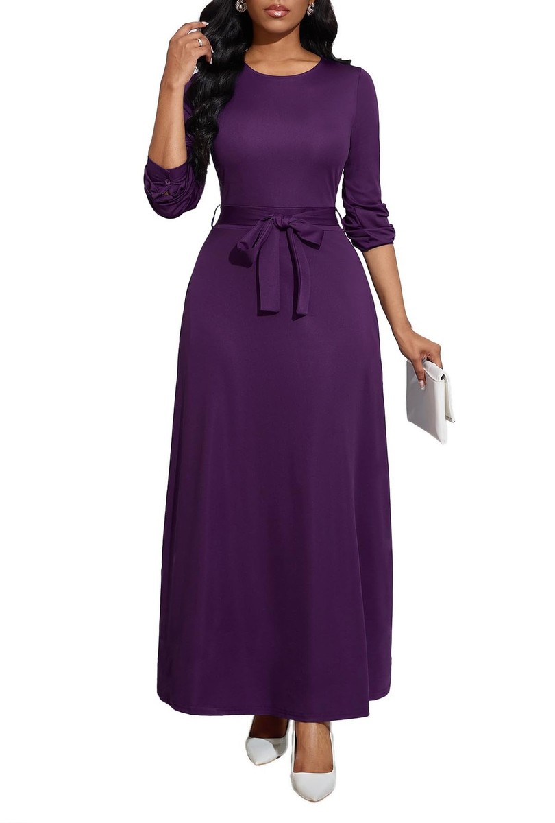 purple dresses for women nearby AOMEI Women's Elegant Pleated Midi Dress Colorful Outfit (Purple,4X-Large) : Clothing, Shoes & Jewelry Adorned with delicate ruffles and a charming lace Women's Purple Dresses | Nordstrom