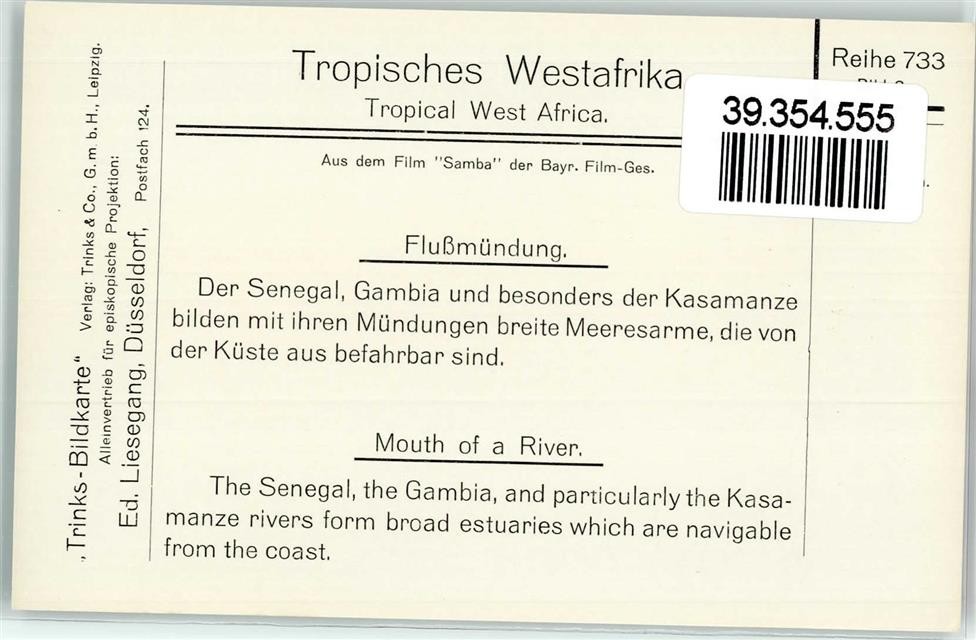 FILA 39354555 Bevande cartolina illustrata Africa occidentale serie 733 barche africane Senegal